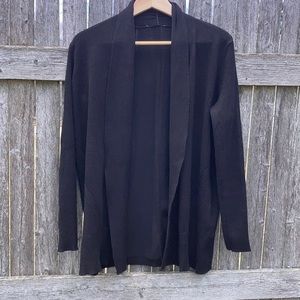 Black Open Front Cardigan Sweater
